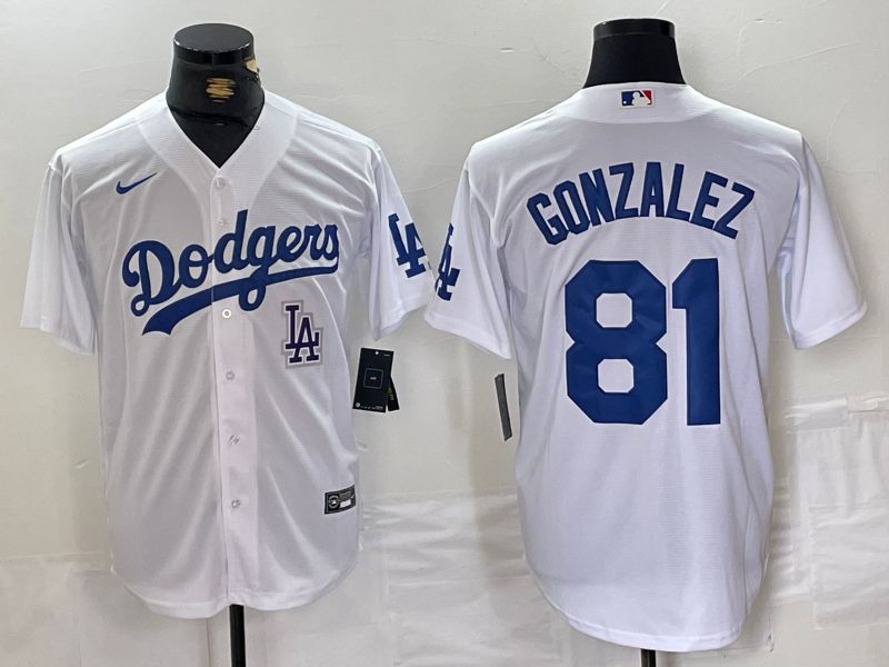 Men Los Angeles Dodgers #81 Gonzalez White Game 2024 Nike MLB Jersey style 2->los angeles dodgers->MLB Jersey